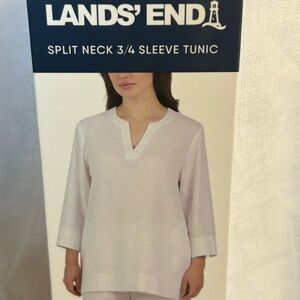 Lands End cotton rayon blend top with 3/4 length sleeves and V-neck pull over.